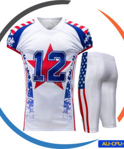 USA Flag Design Sublimated American Football Uniform AU-CFU-06