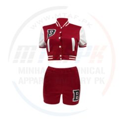 crop top varsity jackets sets