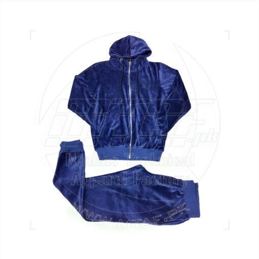 Trendy blue Velvet Tracksuit