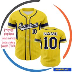 Sublimated Baseball Jersey 100% polyester pinhole mesh Fabric AU-BBU-01