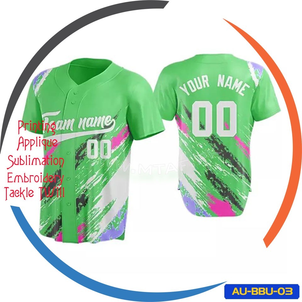 Custom Design Fully Sublimated Baseball Uniforms Jersey 1 Custom Design Fully Sublimated Baseball Uniforms Jersey AU-BBU-03