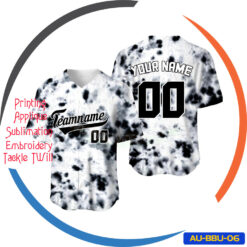 Fully Sublimated Tie Dye Baseball Shirt Open Button Style AU-BBU-06