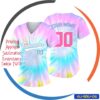 Fully Sublimated Tie Dye Baseball Shirt Open Button Style 6 Fully Sublimated Tie Dye Baseball Shirt Open Button Style AU-BBU-06