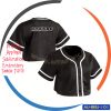 Crop Top Baseball Jersey for Women Full Button Mesh Embroidered Team Name 7 Crop Top Baseball Jersey for Women Full Button Mesh Embroidered Team Name AU-BBU-101