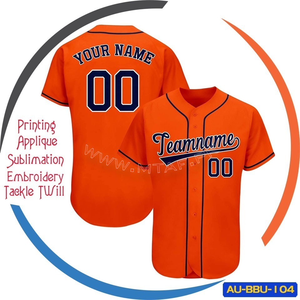 Embroidery Team Name Polyester Fabric Baseball Jersey Shirt 2 Embroidery Team Name Polyester Fabric Baseball Jersey Shirt AU-BBU-104