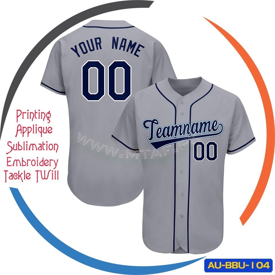 Embroidery Team Name Polyester Fabric Baseball Jersey Shirt 3 Embroidery Team Name Polyester Fabric Baseball Jersey Shirt AU-BBU-104