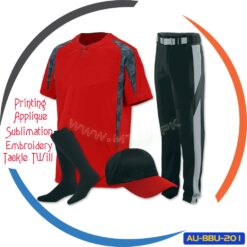Full-Sublimation Custom Baseball Uniforms With Embroidery Logo and Applique Team Number AU-BBU-201