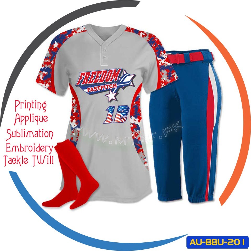 Full-Sublimation Custom Baseball Uniforms With Embroidery Logo and Applique Team Number 1 Full-Sublimation Custom Baseball Uniforms With Embroidery Logo and Applique Team Number AU-BBU-201