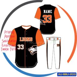 Sublimated Baseball Uniforms with Preset Patterns Printed on full Dye Sublimation AU-BBU-203