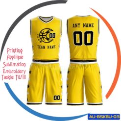 Team Basketball Uniform Color Yellow Sublimated Basketball AU-BSKBU-03
