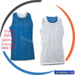 Reversible Practice Basketball Uniform Game Jersey White/Black/Green AU-BSKBU-102