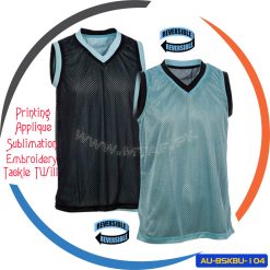 Round Neck Mesh Fabric Reversible Practice Basketball Game Jersey AU-BSKBU-104
