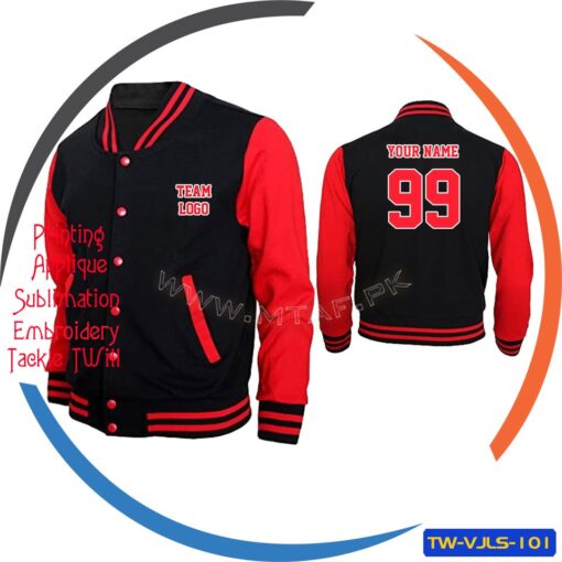 Wholesale Green White Casual Varsity Jacket and Embroidery Logo TW-VJLS-101