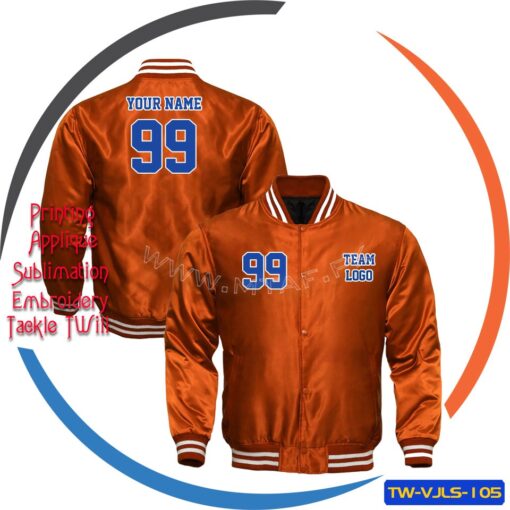 Custom Chenille Embroidery Leather Sleeve Baseball Letterman Varsity JacketTW-VJLS-104