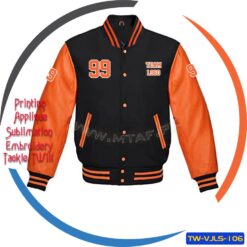 Custom Leather Sleeves Chenille Embroidery Patched Varsity Jackets